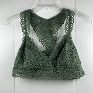 Aerie Olive Green Lace Racerback Bralette